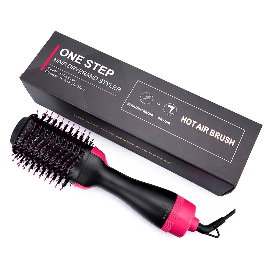 Hot Air Comb 3 In 1 One-Step Hot Air Dryer Brush Styler And Volumizer Hair Straightener Curler Dry & Wet Hair Use Hair Brush