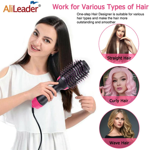 Hot Air Comb 3 In 1 One-Step Hot Air Dryer Brush Styler And Volumizer Hair Straightener Curler Dry & Wet Hair Use Hair Brush